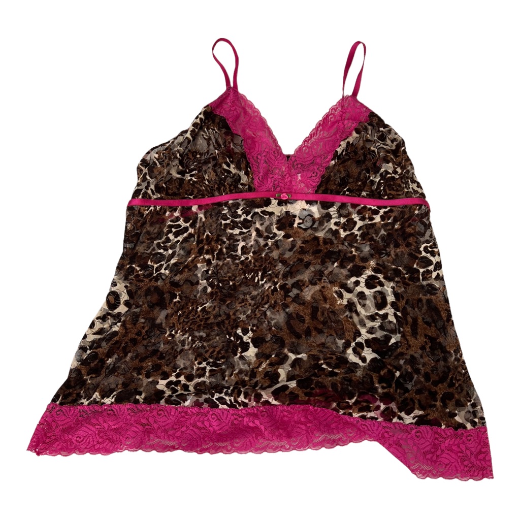 Cacique Chemise Lingerie Animal Print Pink Size 18/20 Nwt